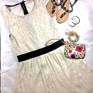 Pleated White Dress